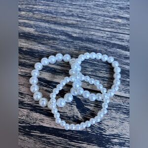 Elegant  Pearl Beaded Fashion Stretch Bracelets Set of 3